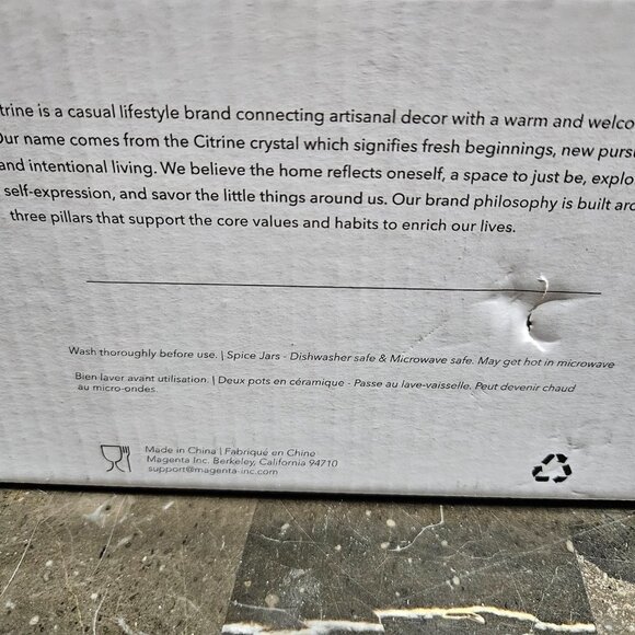 Citrine Canyon Collection - Spice Jars Set Of Two - New In Box - Picture 3 of 3